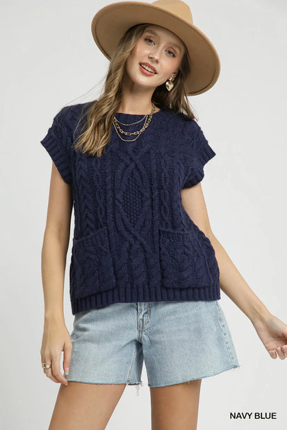 Cable Knit Sweater Vest