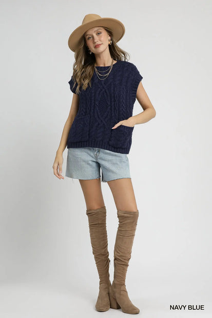 Cable Knit Sweater Vest