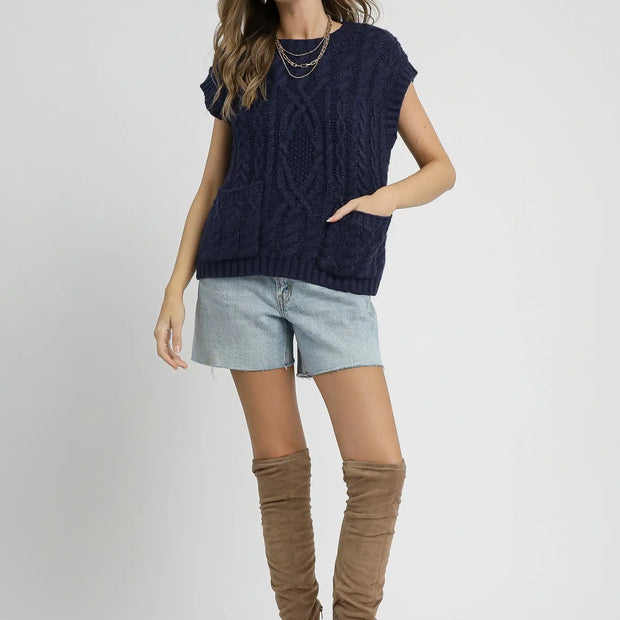 Cable Knit Sweater Vest
