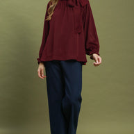 Etta Tie Neck Ruffle Blouse