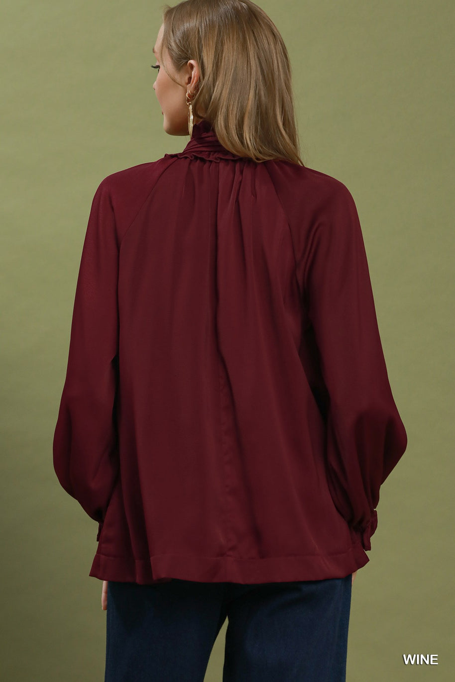 Etta Tie Neck Ruffle Blouse