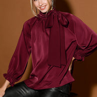 Etta Tie Neck Ruffle Blouse