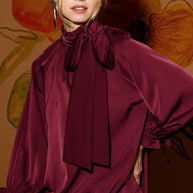 Etta Tie Neck Ruffle Blouse
