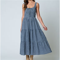 Pepper Plaid Midi Dress