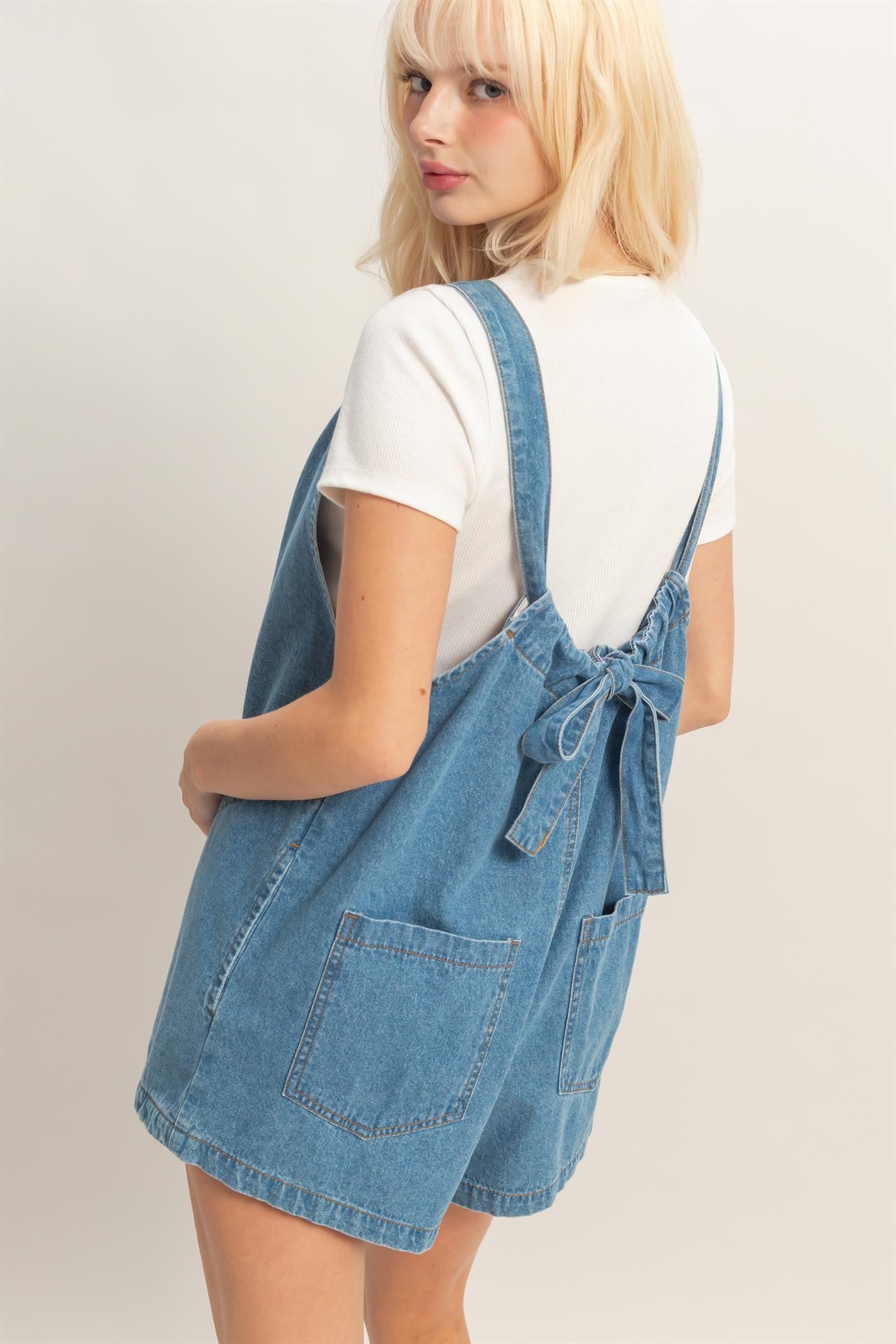 The Dolly Denim Romper