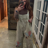 Floral Patchwork Overalls