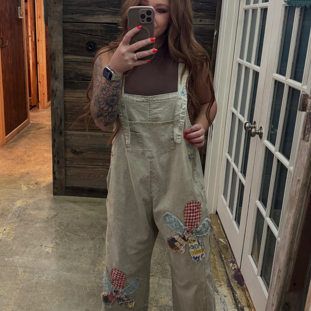Floral Patchwork Overalls