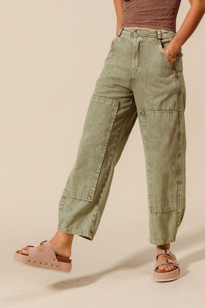 Olive You Barrel Jeans