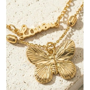 Love You Butterfly Necklace