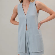 Split Front Vest Top