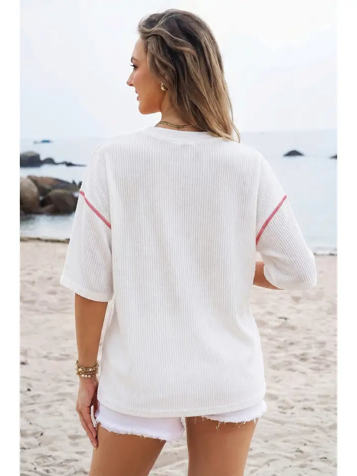 RIbbed USA Raglan