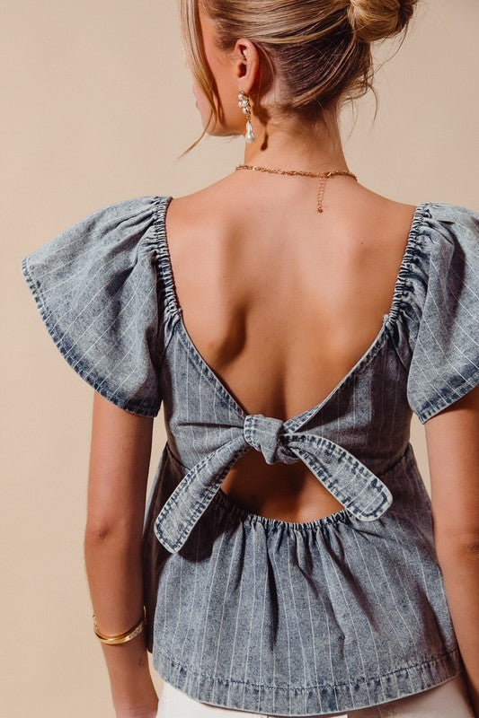 Stripedid Denim Tank
