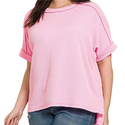 Basic Ribbed Tee Plus