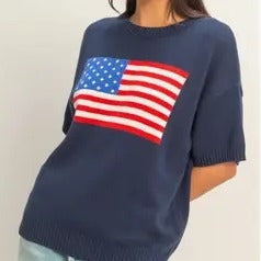 The Liberty Knit Flag Top