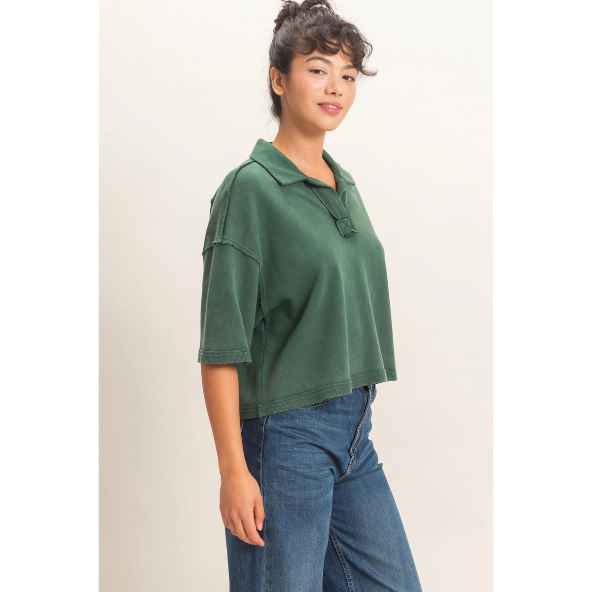Henley Collared Top