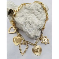 Multi Heart Charm Necklace