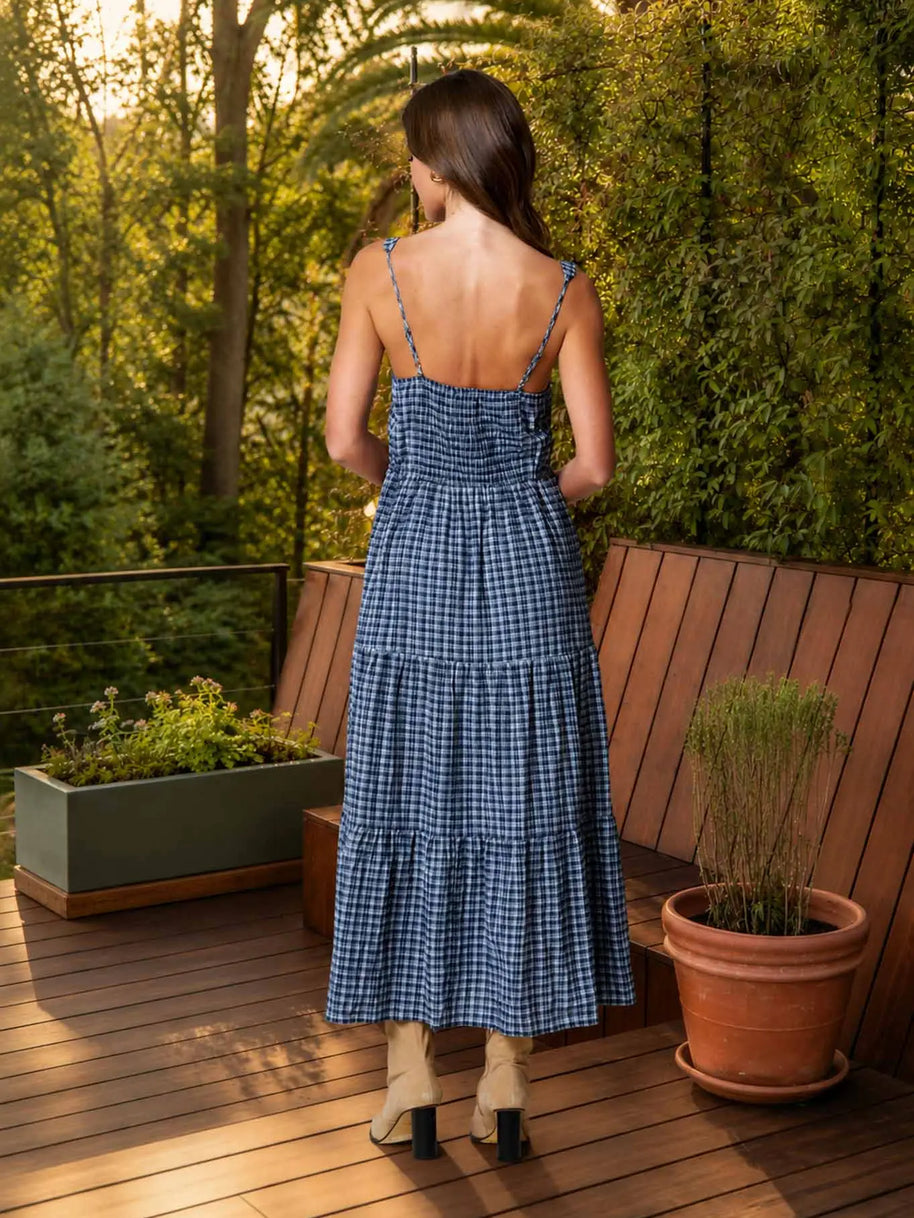 Pepper Plaid Midi Dress