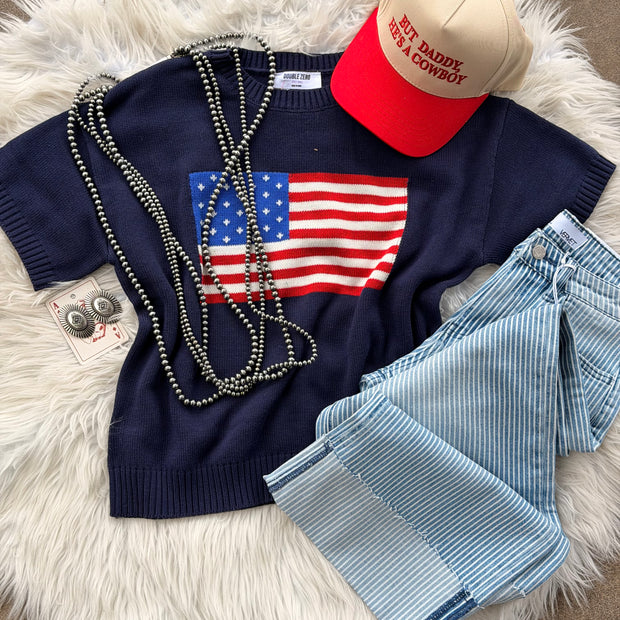 The Liberty Knit Flag Top