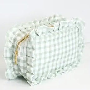 Gingham Ruffle Pouch