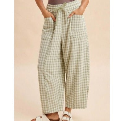 Softie Check Barrell Pants