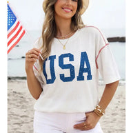 RIbbed USA Raglan
