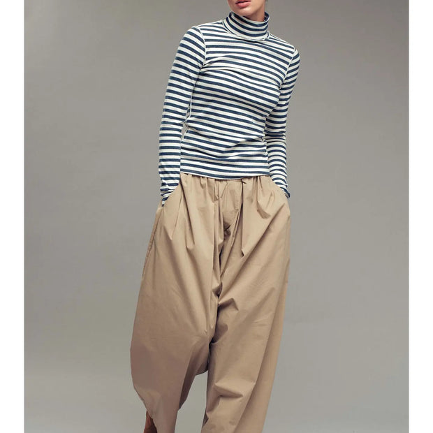 Striped Turtleneck Top
