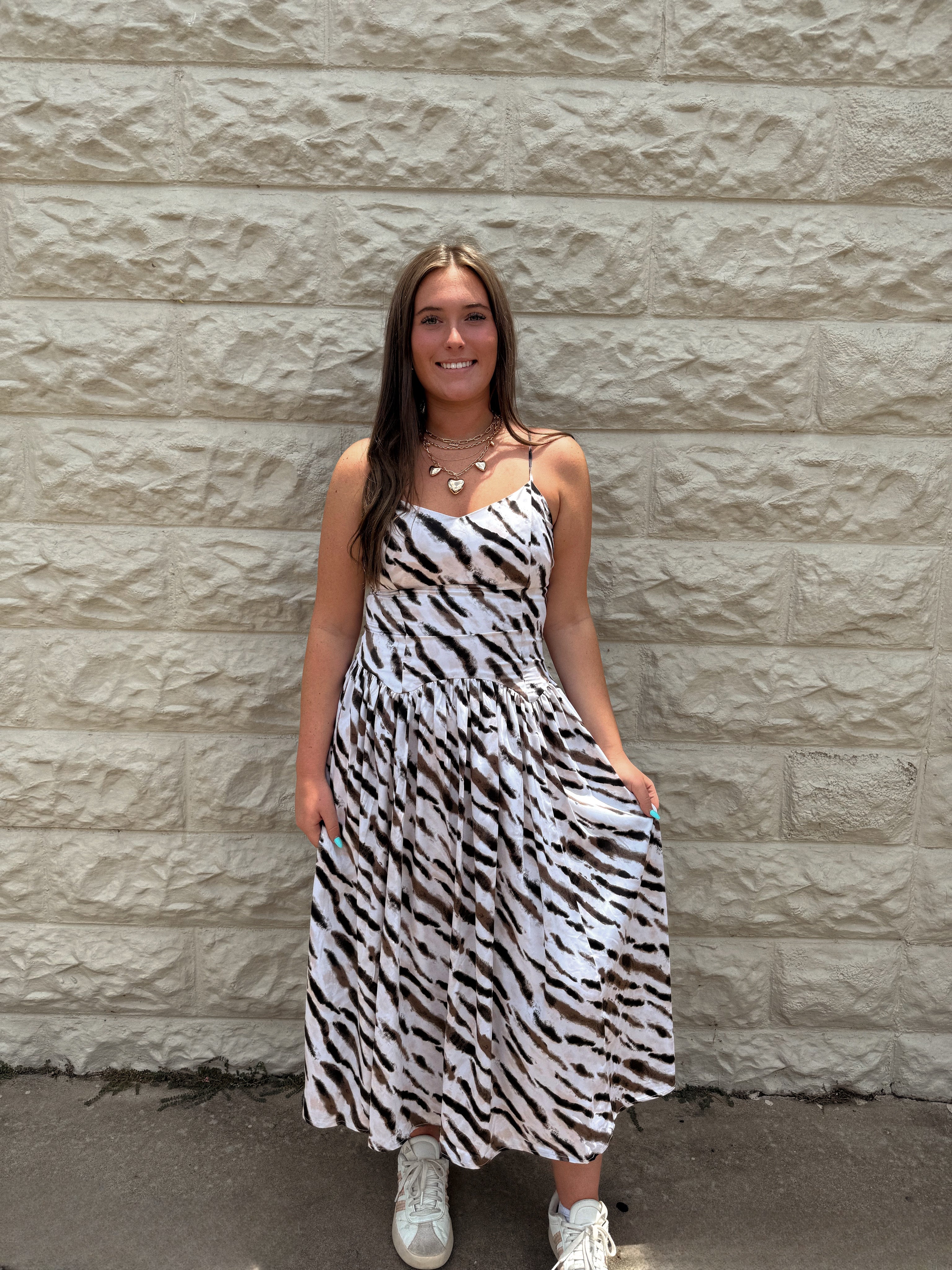 Wild Zebra Satin Dress