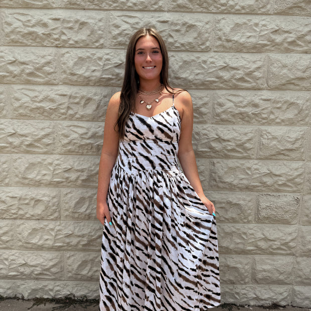 Wild Zebra Satin Dress