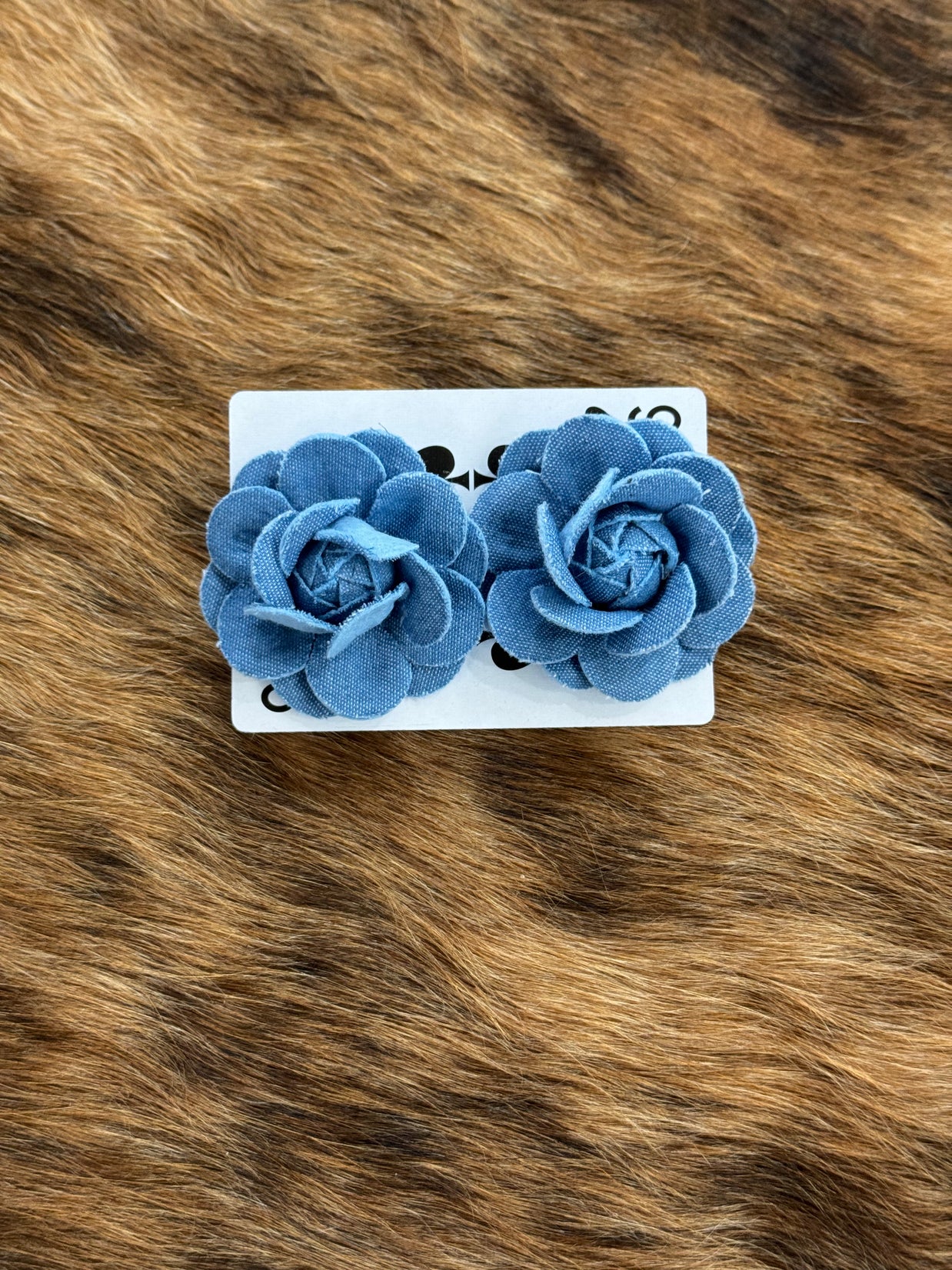Denim Rose Earrings