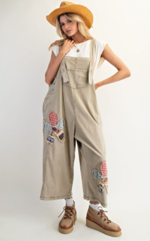 Floral Patchwork Overalls