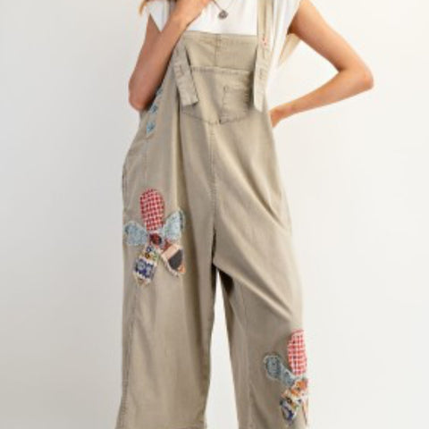 Floral Patchwork Overalls