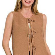 Tie Front Sweater Vest