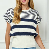 Navy Stripe Sweater Top
