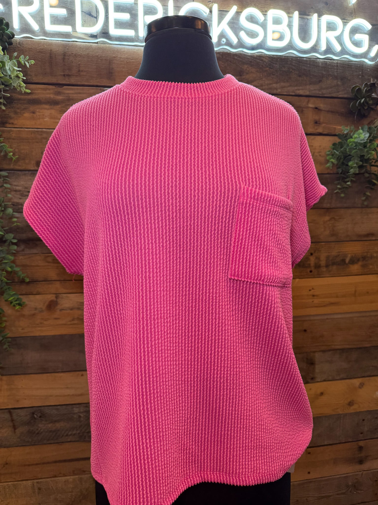 Candie Ribbed Pocket Tee