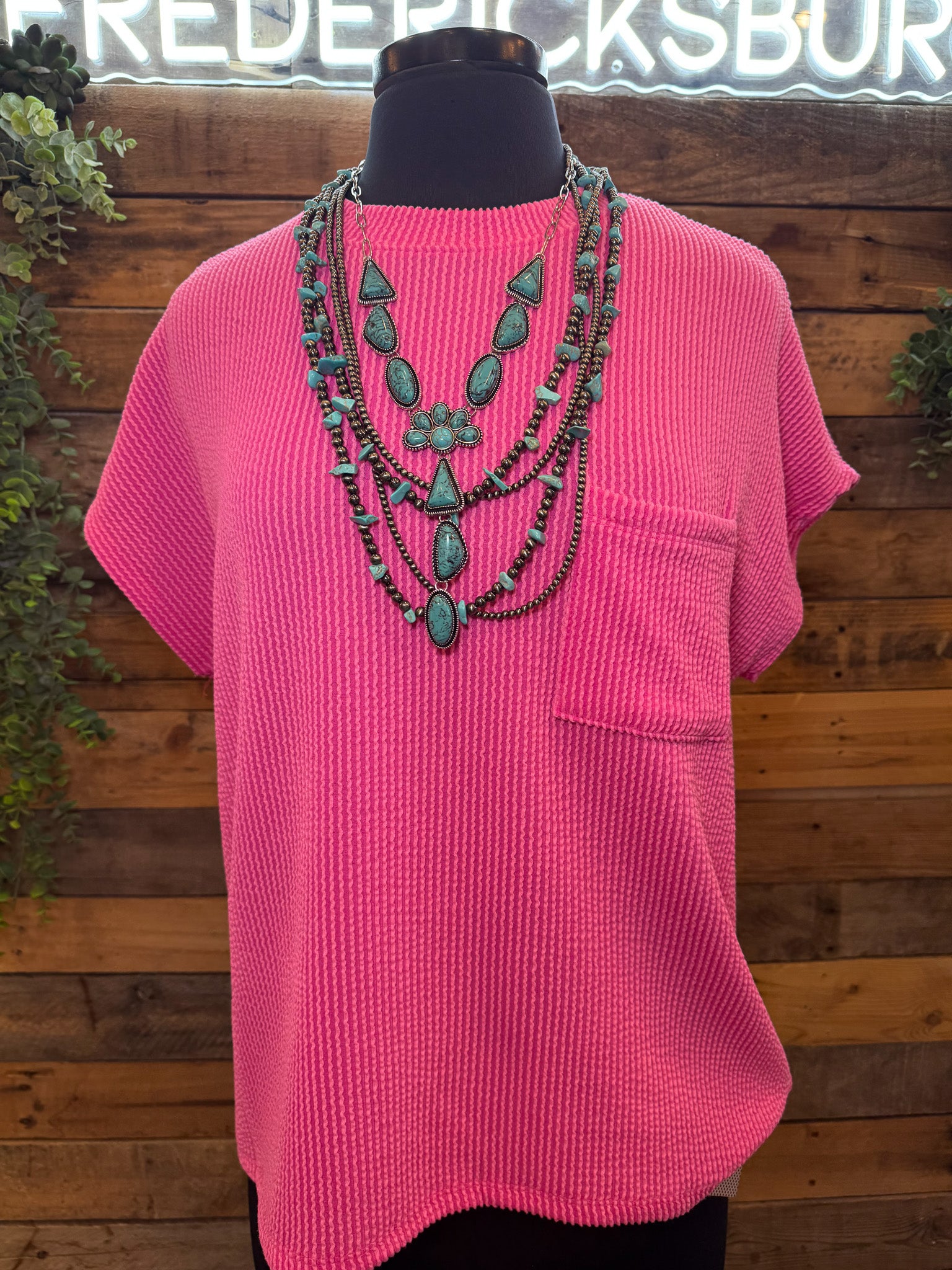 Candie Ribbed Pocket Tee