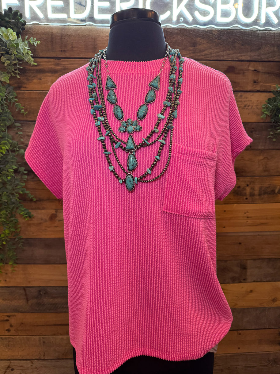 Candie Ribbed Pocket Tee