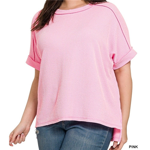 Basic Ribbed Tee Plus
