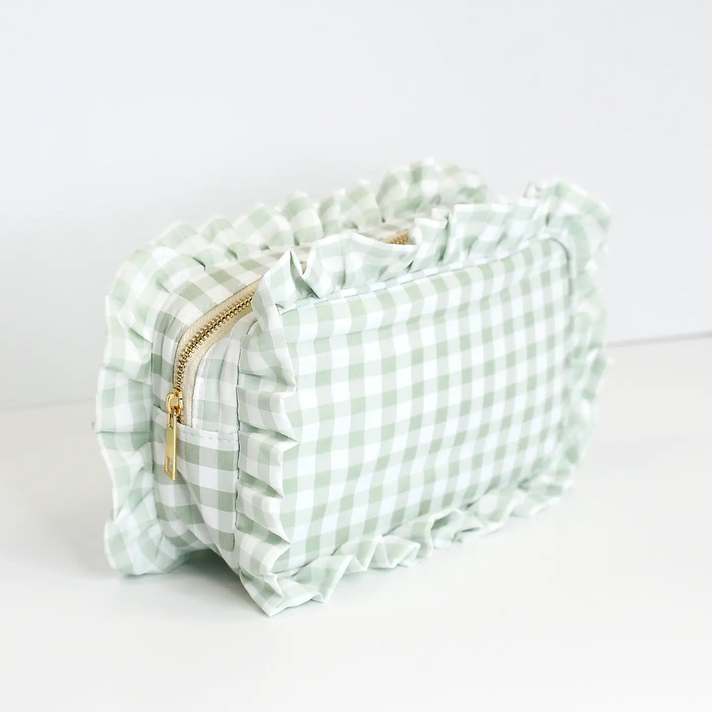 Gingham Ruffle Pouch