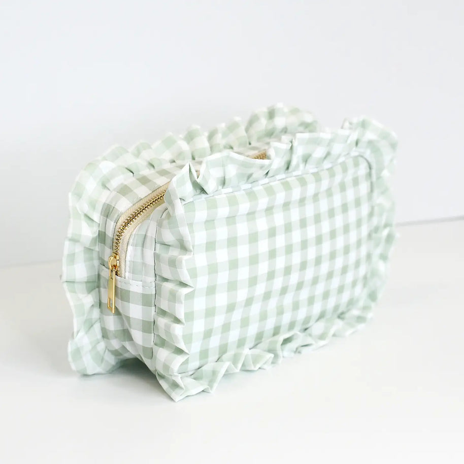 Gingham Ruffle Pouch