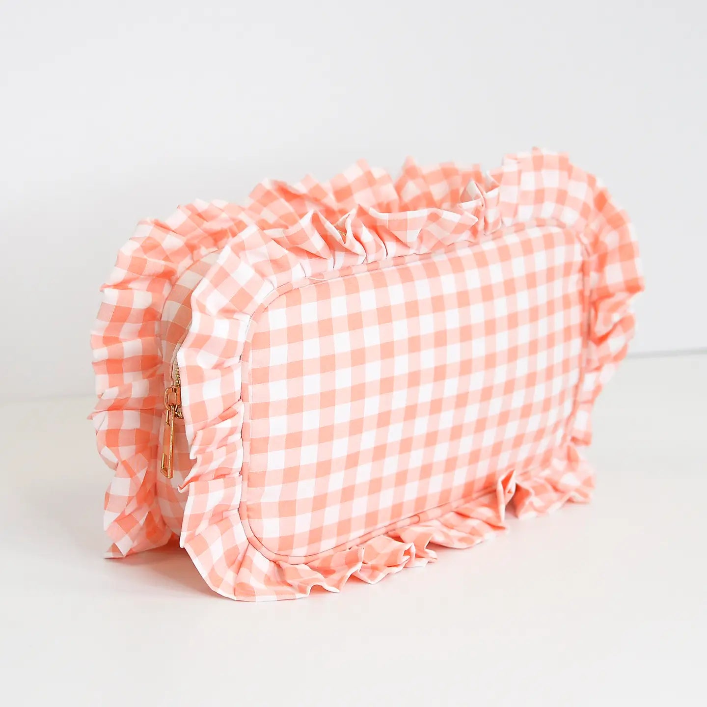 Gingham Ruffle Pouch