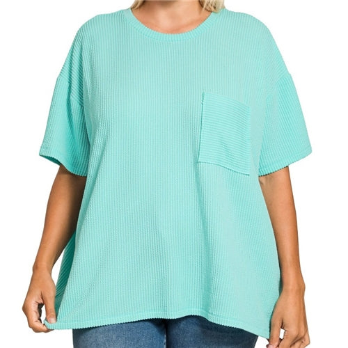 Curvy Leisure Ribbed Tee