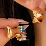 Rainbow Hoop Earrings