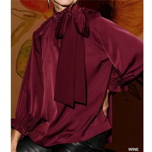 Etta Tie Neck Ruffle Blouse