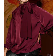 Etta Tie Neck Ruffle Blouse