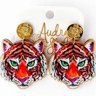 Tiger Face  Earrings