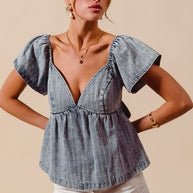 Stripedid Denim Tank