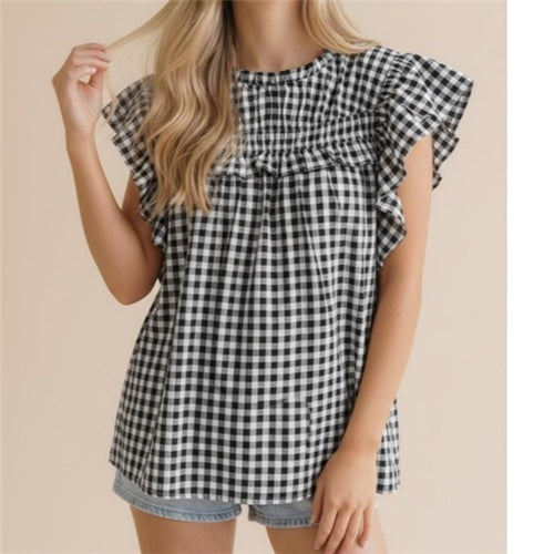 Curvy Gingham Blouse