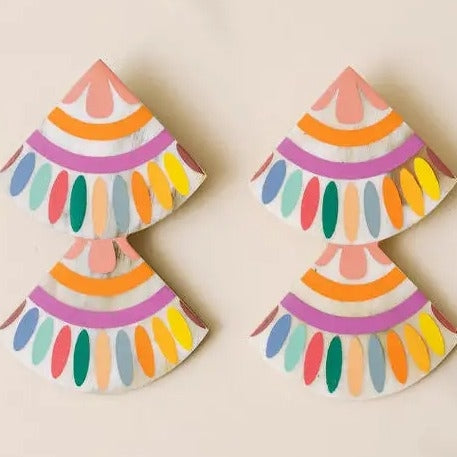 Double Rainbow Tile Earrings