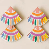 Double Rainbow Tile Earrings