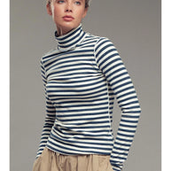 Striped Turtleneck Top